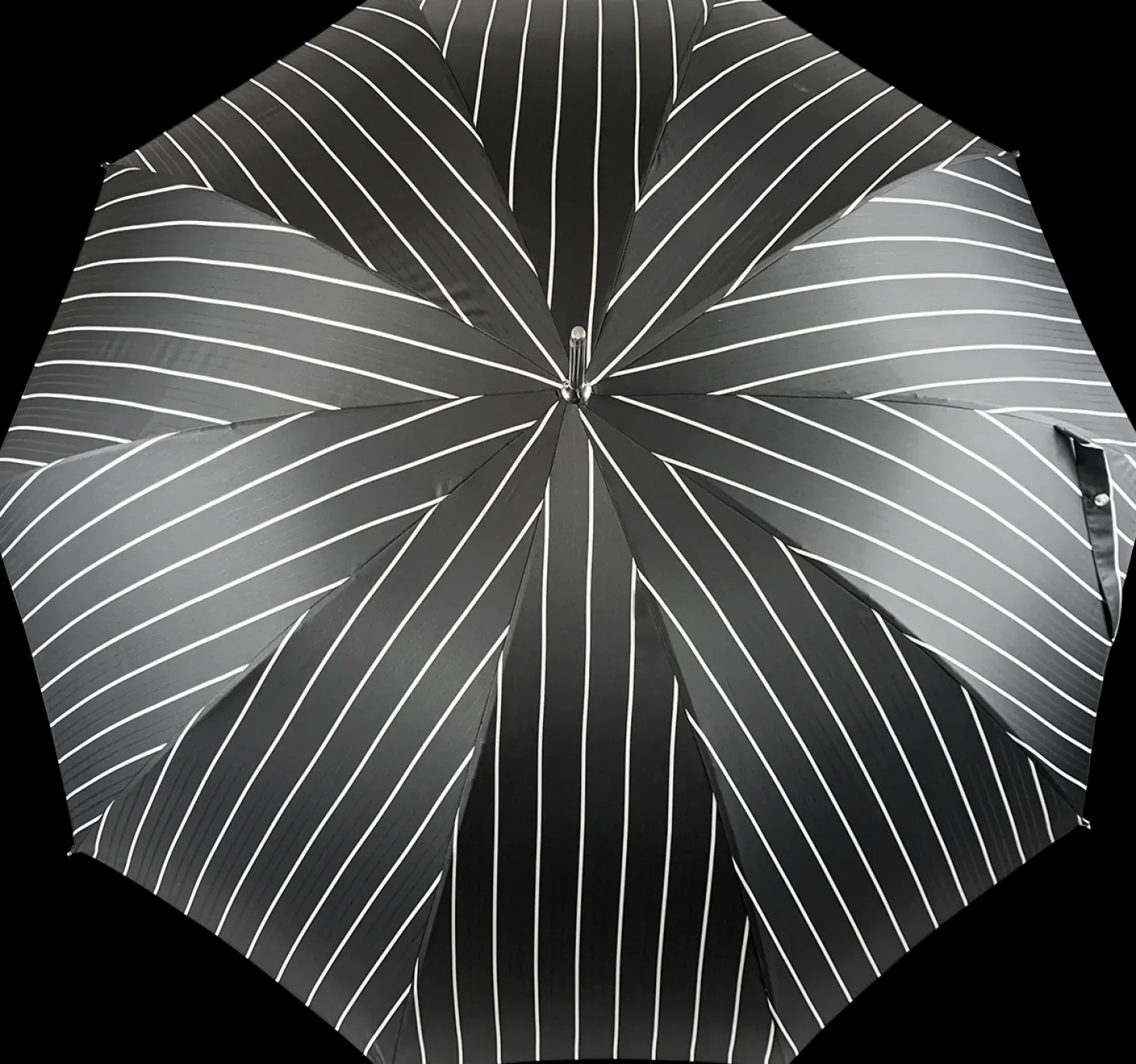 Luxury Gents Black Pinstripe Umbrella with Jaguar Handle