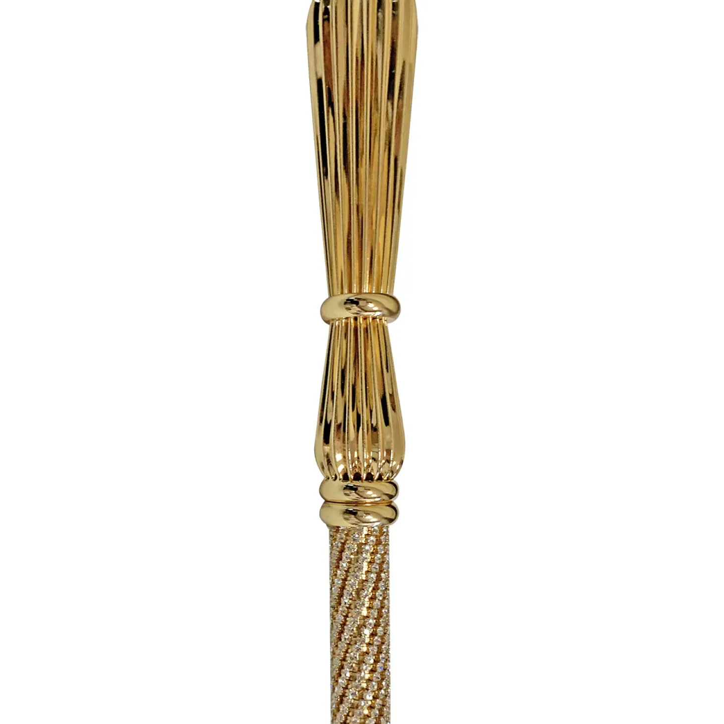 Luxury Gold plated 24K walking stick encrusted with thousands of cryst