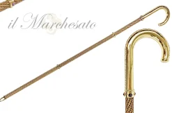 Luxury Gold plated 24K walking stick encrusted with thousands of ameth