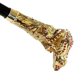 Luxury Walking stick - Frog Encrusted with Siam Cristals