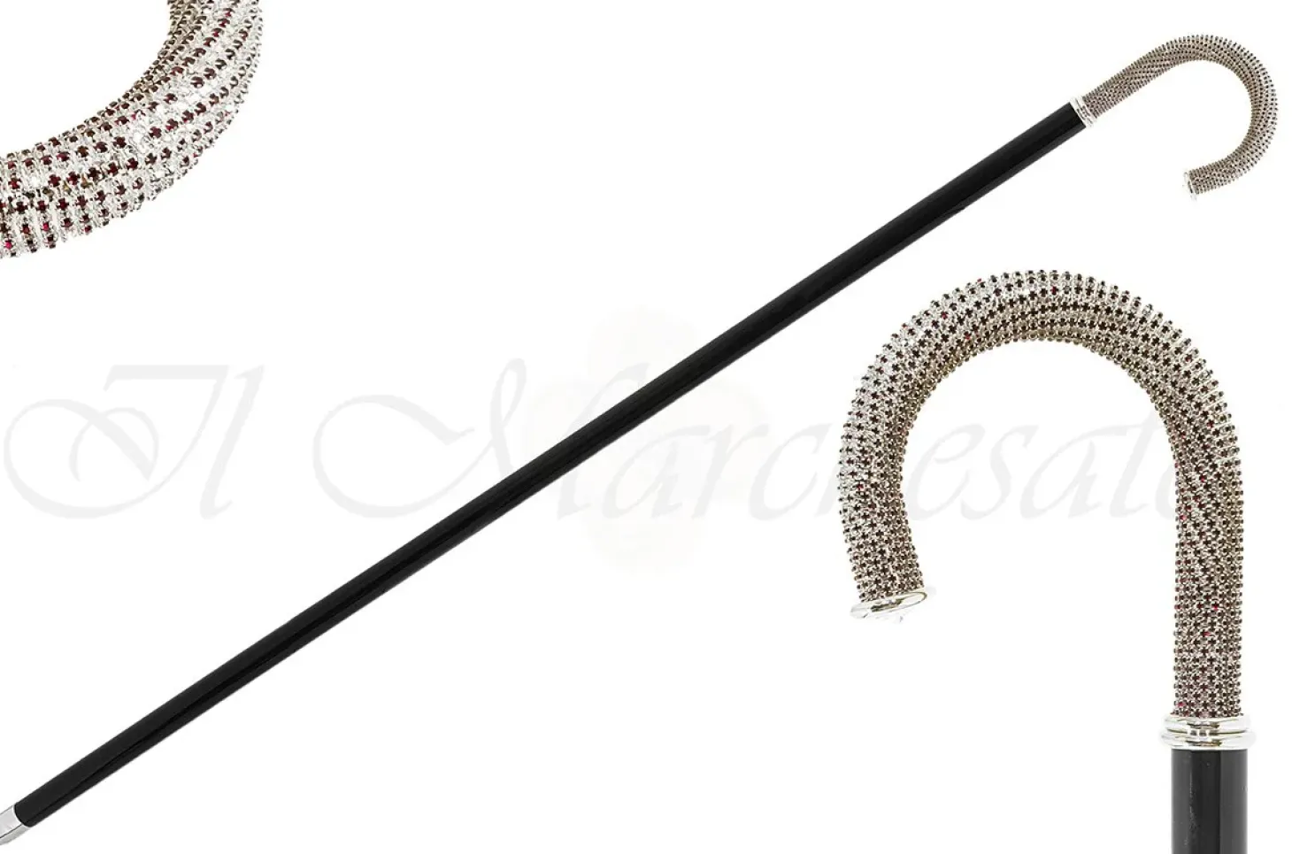 Luxury Walking stick Encrusted with hundreds Red Crystals