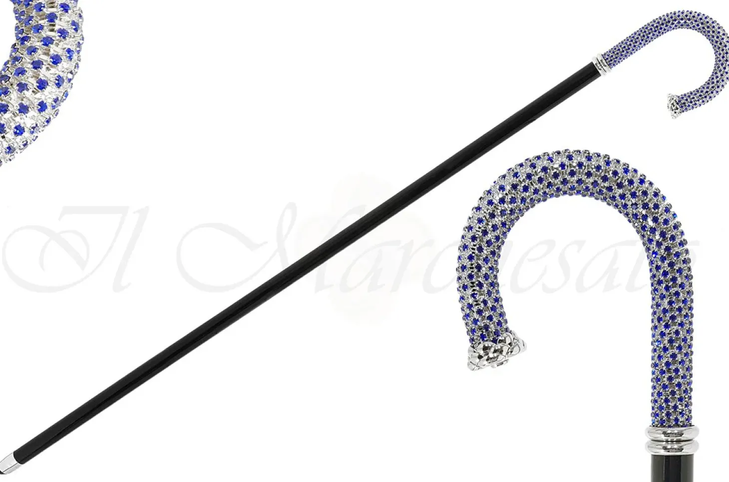 Luxury Walking stick Encrusted with hundreds Sapphire Crystals