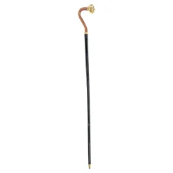 Luxury walking stick with Siam crystal and wolf