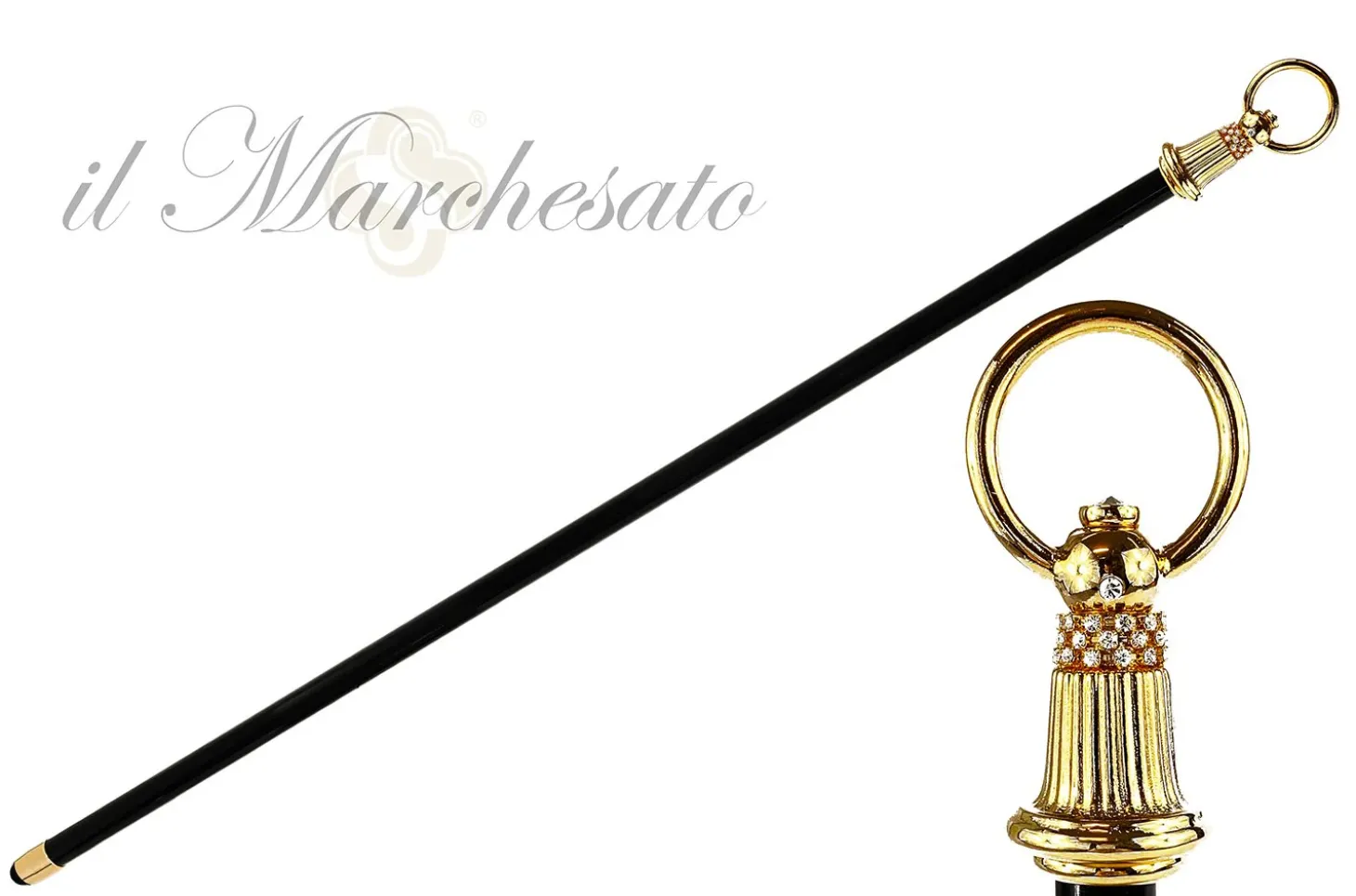 Luxury walking stick with bell handle