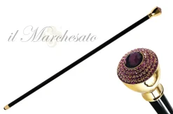 Luxury Walkingstick - Fuchsia Crystals Knob