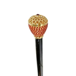 Luxury Walkingsticks - Red Crystals Encrusted Knob