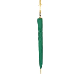 Majestic Green Umbrella with Ornate Sword Handle in 24K Gold Plating