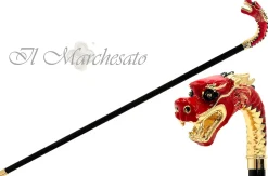 Majestic Hand-Enamelled handle on 24k Gold - Dragon