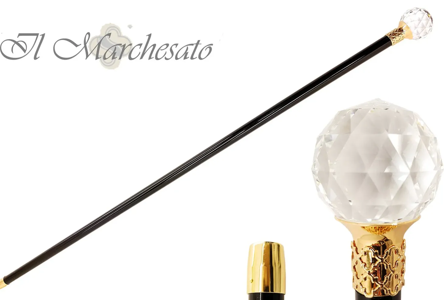 Majesty Swarovski Elements Crystal Ball Formal knobstick Cane