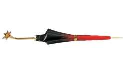 Marvelous Green and Red Umbrella with Goldplated flower