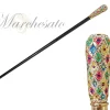 Milord Walking stick - Hand painted Knob with multicolor crystals