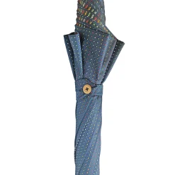 Multicolor dot umbrella with Malacca handle