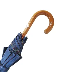 Multicolor dot umbrella with Malacca handle