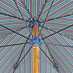 Multicolor dot umbrella with Malacca handle