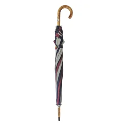 Multicolour Striped Umbrella - Natural beech Wood-Handle