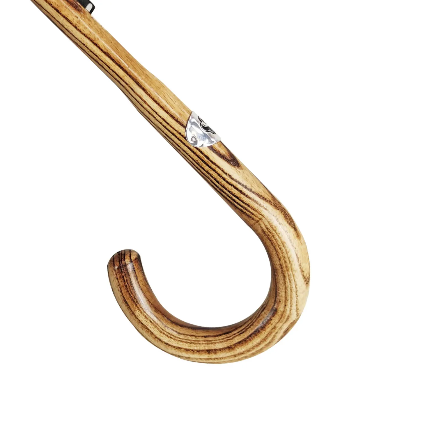 Multicolour Striped Umbrella - Natural beech Wood-Handle