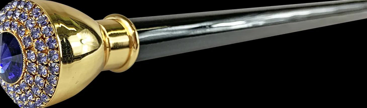 Mylord walking stick embellished with Tanzanite crystals