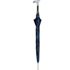 Mythical Dragon Umbrella – Silver-Plated Handle & Oriental Blue design