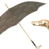 Noble Hound: Decorated Umbrella with Gold-Plated Greyhound Handle