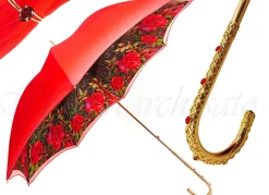 Orange Floral Umbrella, Double Canopy Luxury Ladies