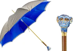 Original Monkey enameled handle - Handmade umbrella