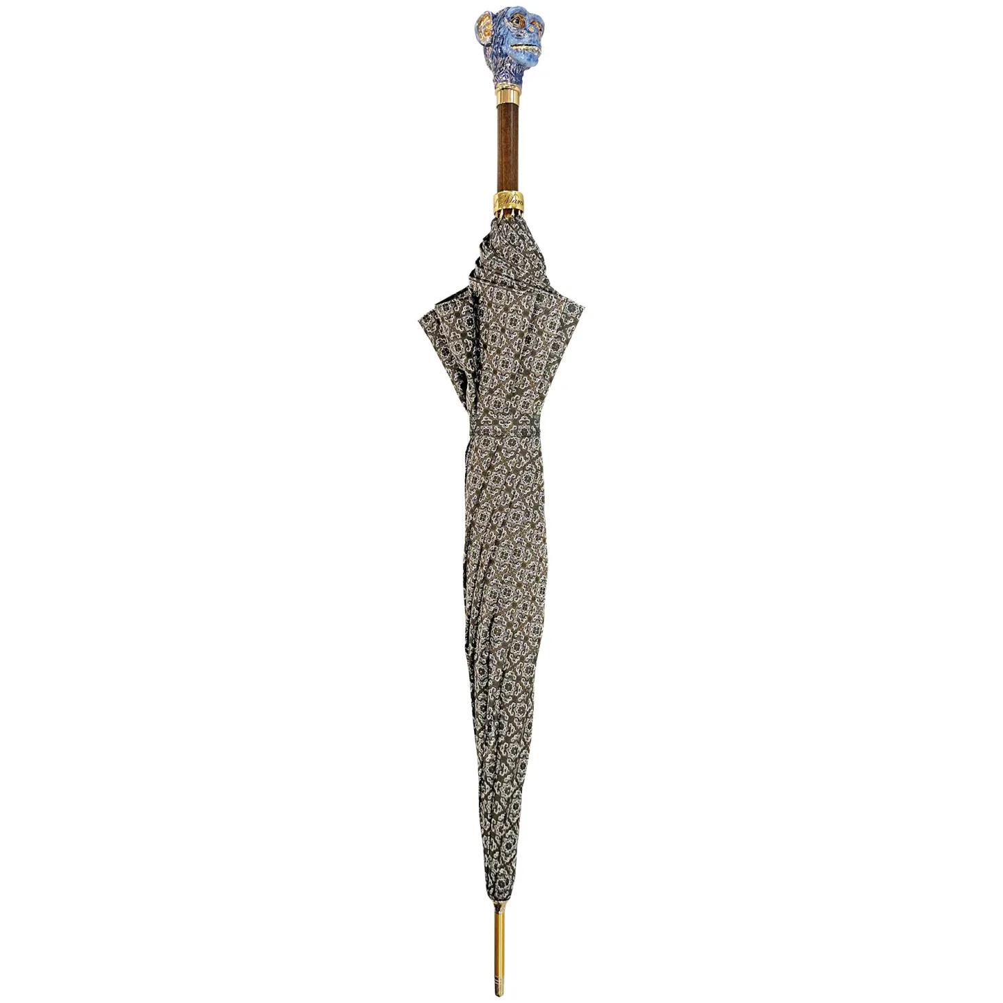 Original Monkey enameled handle - Handmade umbrella