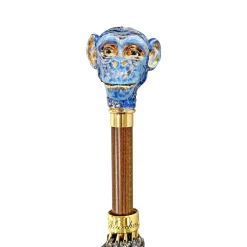 Original Monkey enameled handle - Handmade umbrella