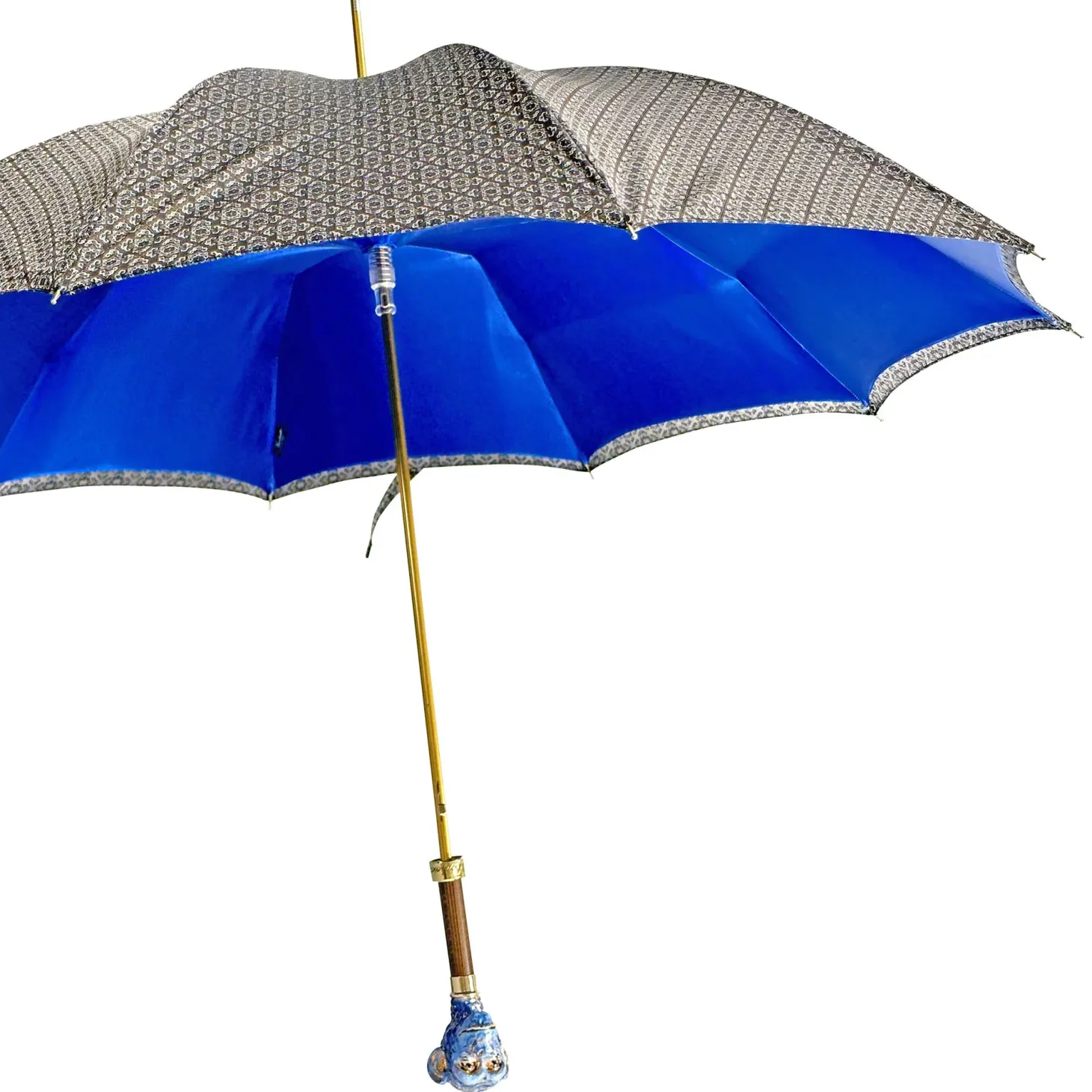 Original Monkey enameled handle - Handmade umbrella