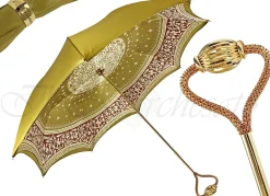Original Umbrella with Heart handle and red Crystals