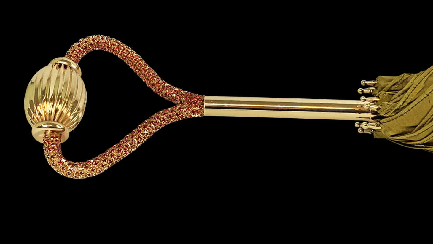 Original Umbrella with Heart handle and red Crystals