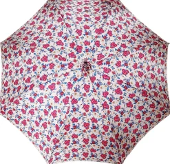 Pink Roses Parasol - Pink Leather Handle