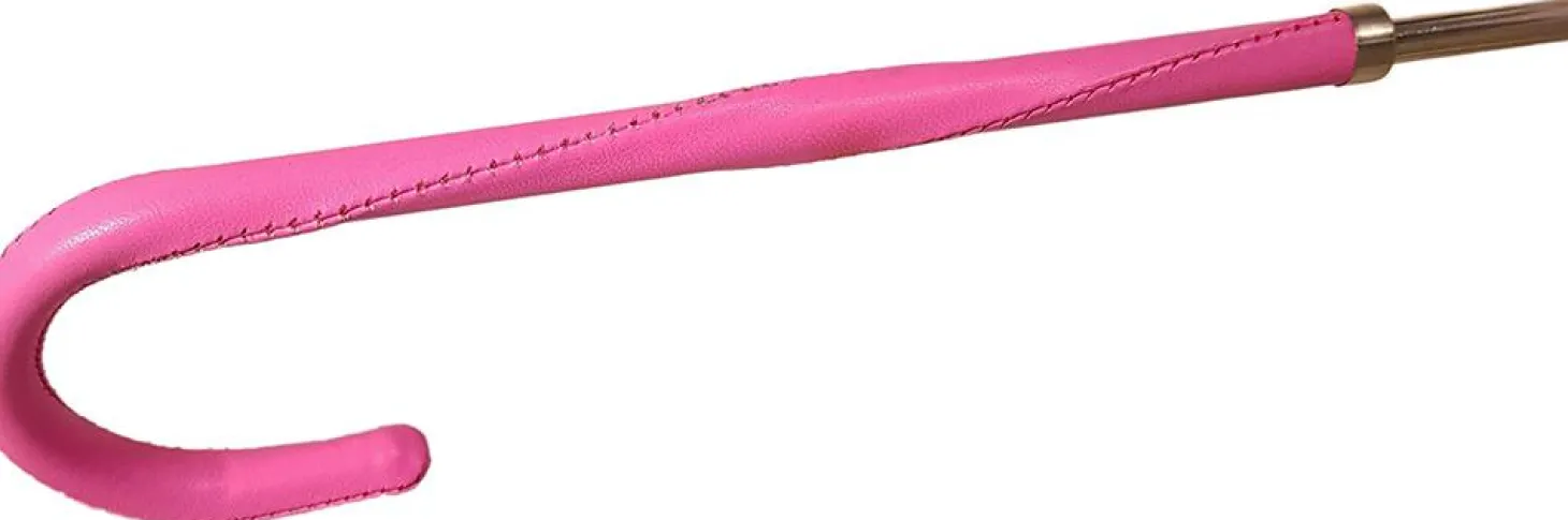 Pink Roses Parasol - Pink Leather Handle