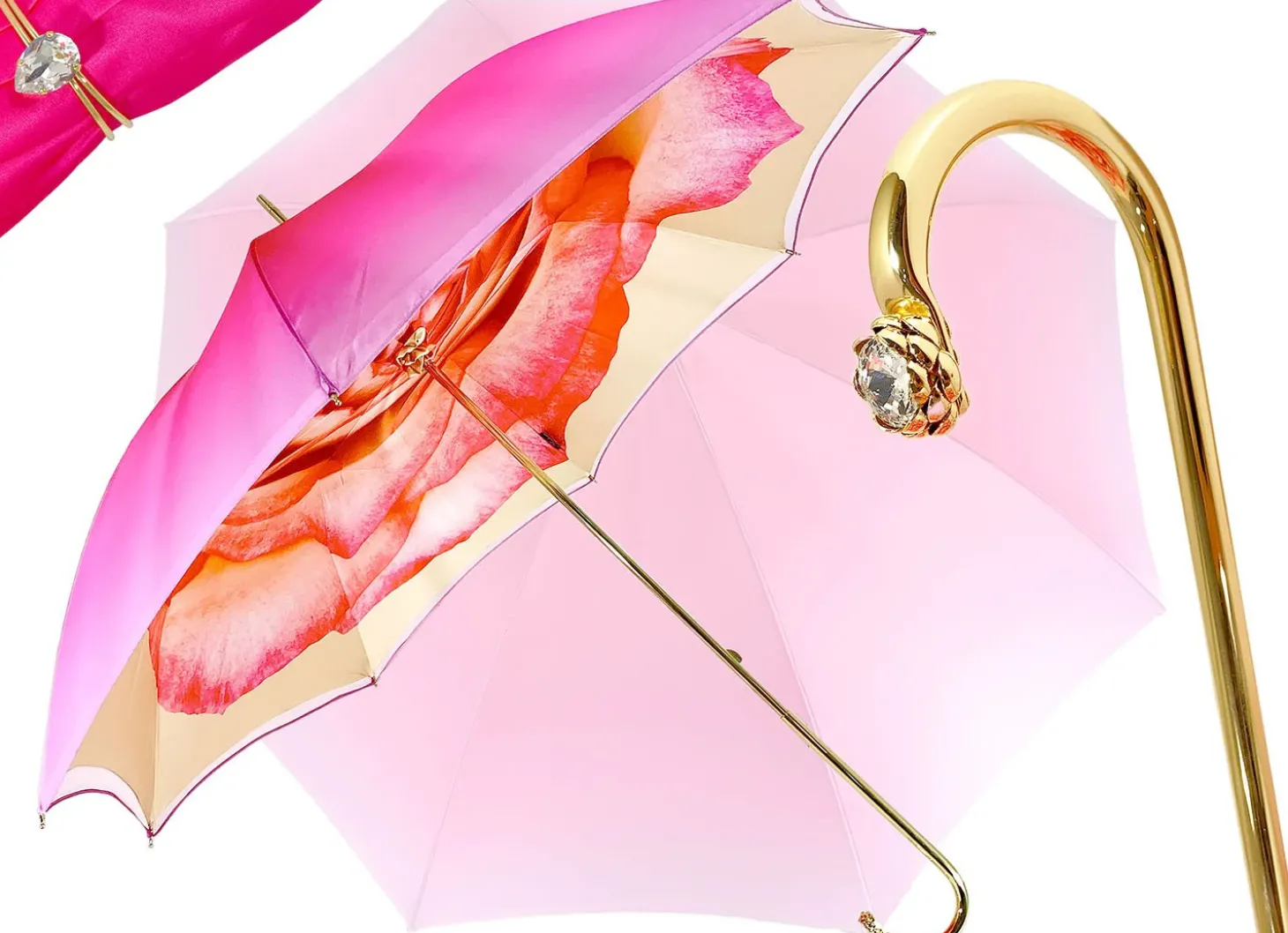 Pink Umbrella With Rose Design