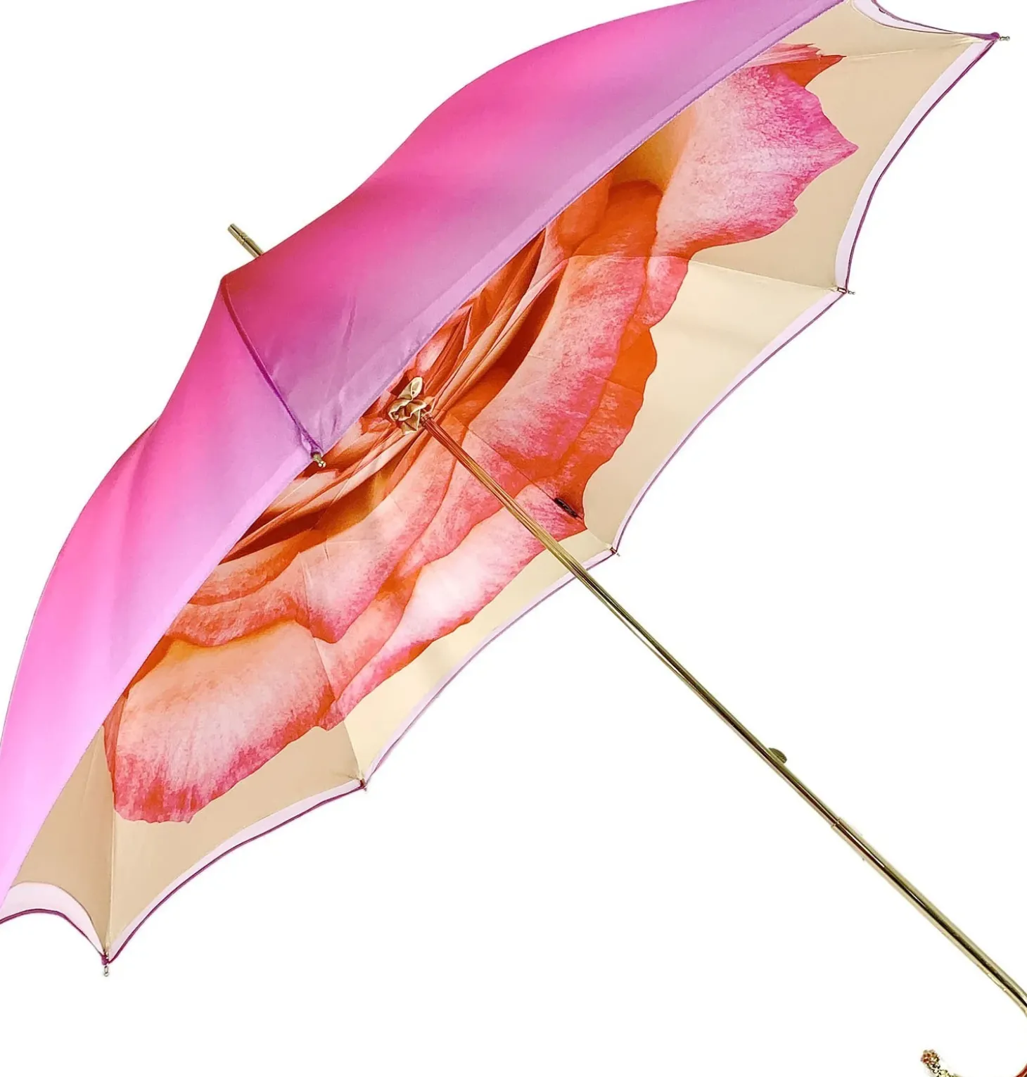 Pink Umbrella With Rose Design
