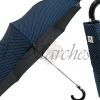 Polka Dot Men's Folding Umbrella - Black Leather Handle