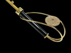 Precious Khaki Umbrella with Crystal Medallion