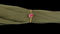 Precious Khaki Umbrella with Crystal Medallion