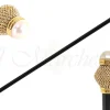 Precious knob with crystals and pearl