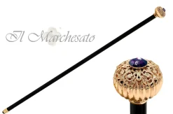 "Onion" Walking cane with filigree and amethyst