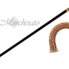 Red Siam crystals - 24K goldplated Walking stick
