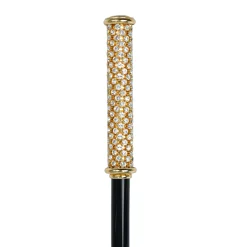 Regal Crystal Touch: 24K Gold-Plated Walking Sticks with Crystals