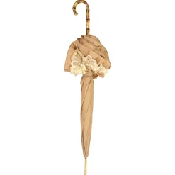 Retro-style umbrella-parasol with ruffles and lace