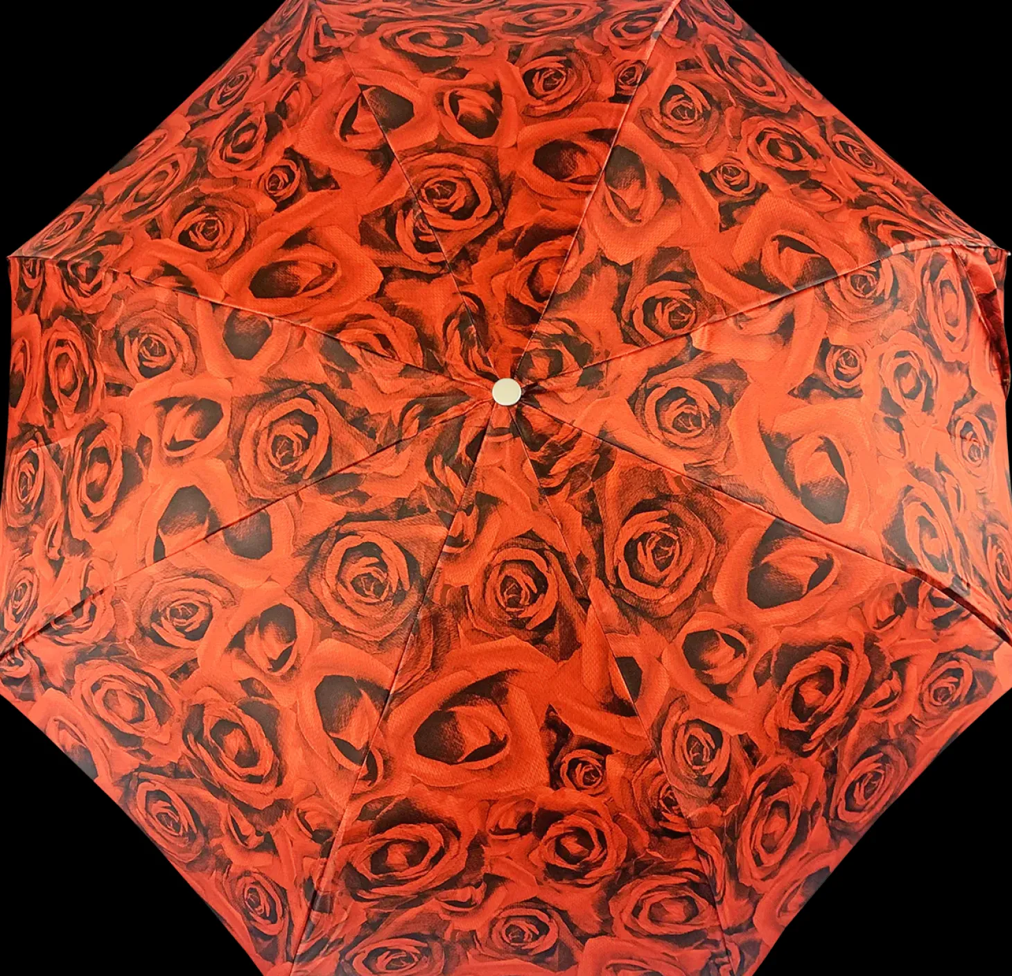 Romantic collapsible umbrella with 24K gold plated rose handle