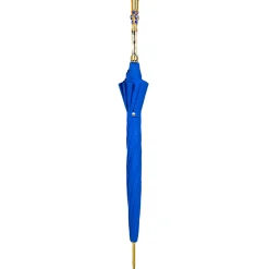 Sapphire Splendor: Handcrafted Electric Blue Umbrella with Crystal Han