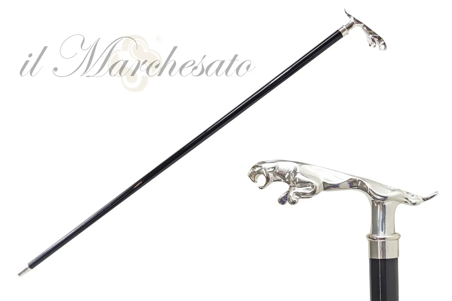 925Silver plated Jaguar Walking stick