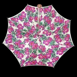 Silvered Umbrella with Anemones and Fuchsia Crystals