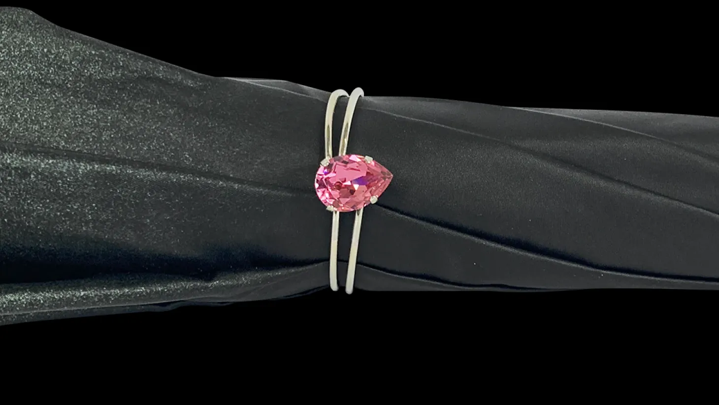 Silvered Umbrella with Anemones and Fuchsia Crystals