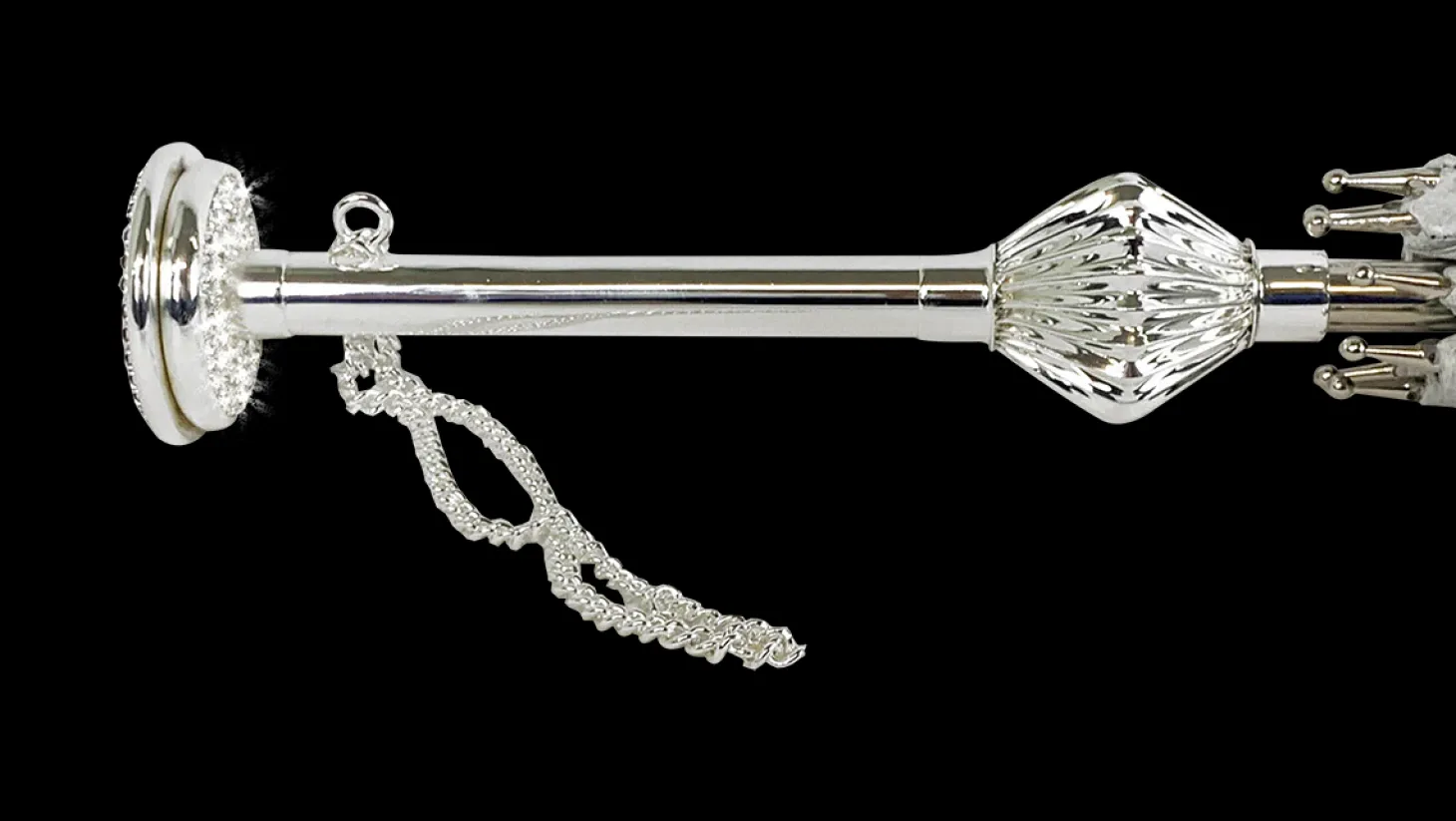Silvered Umbrella with Anemones and Fuchsia Crystals