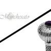 Silverplated "flower" walking stick with crystals