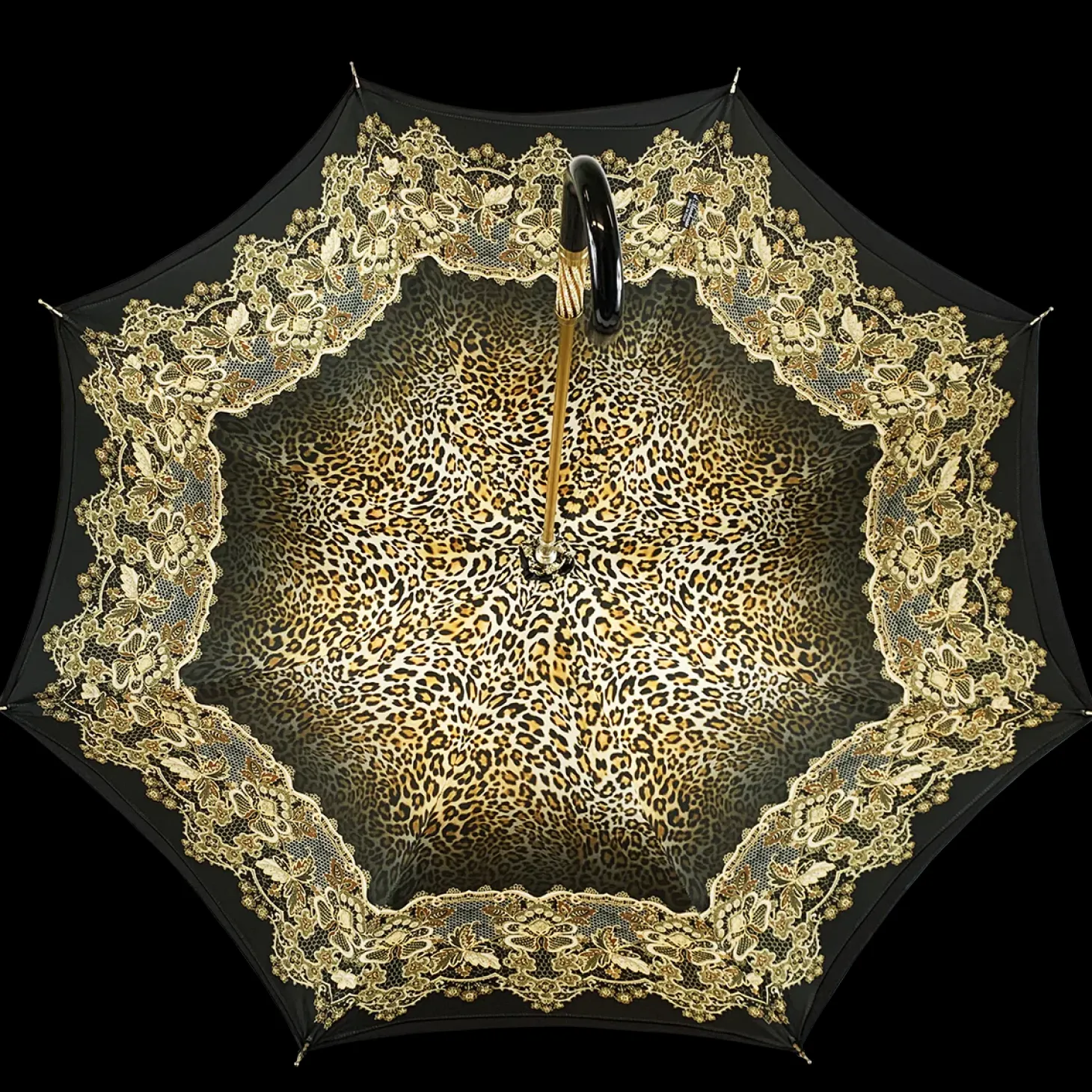 Simple and Elegant Black Umbrella with Animalier design